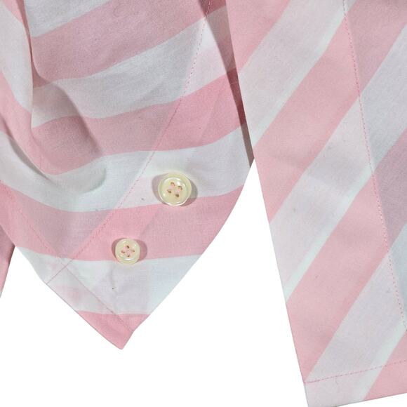 Luchiano Visconti Italia Pink & White Stripe Long‎ Sleeve Button Down Shirt XL - Picture 8 of 10